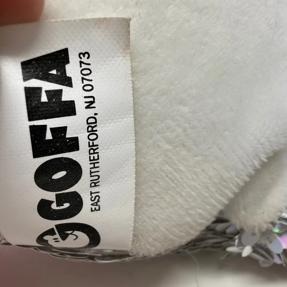 Goffa Reversible Sequin Unicorn Plush Silver Iridescent Pink 15 Inch Toy